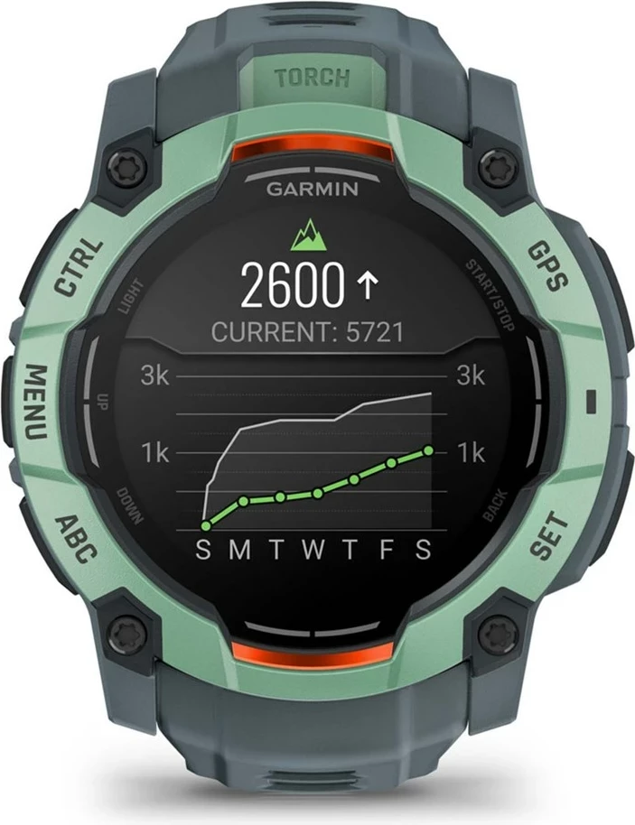Športna ura Garmin Instinct 3 AMOLED, 50 mm, GPS, silikonski pašček, zelena