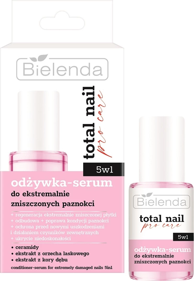 Kondicionirni serum za močno poškodovane nohte Bielenda Total Nail Pro-Care 5-v-1, 10 ml