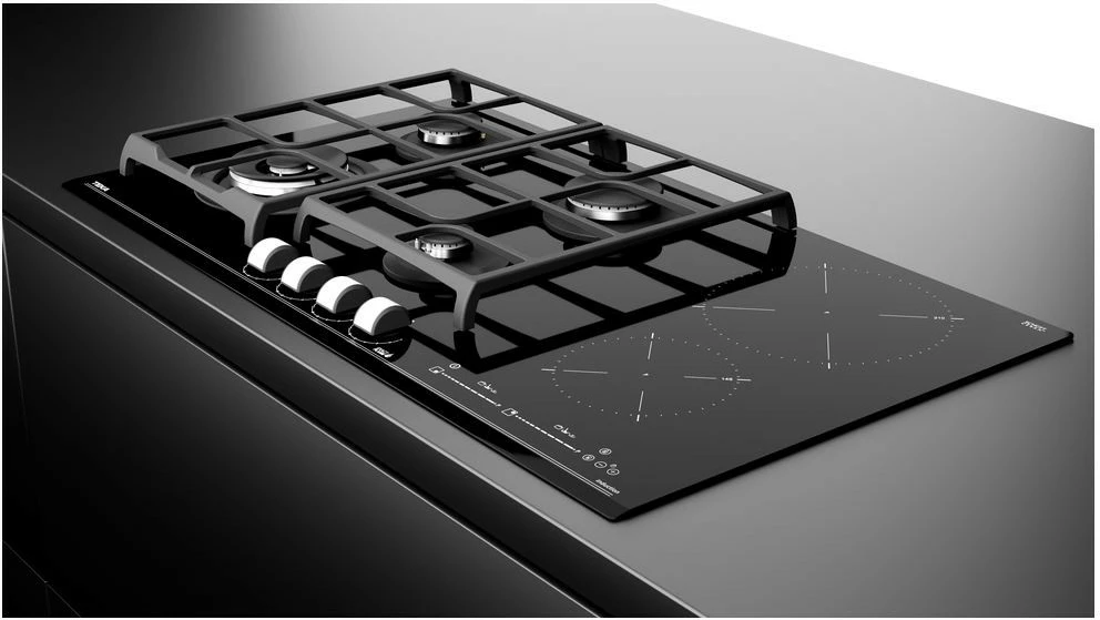 Kombinirana kuhalna plošča 4 plin + 2 indukcija TEKA JZC 96342 BBC BK, 90 cm, črna
