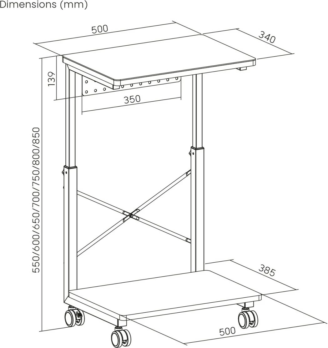 Stojalo za ohišje računalnika Maclean RS430, z vijaki, črno