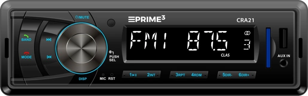 Avtoradio PRIME3 CRA21 z Bluetooth, USB, SD, AUX, črn