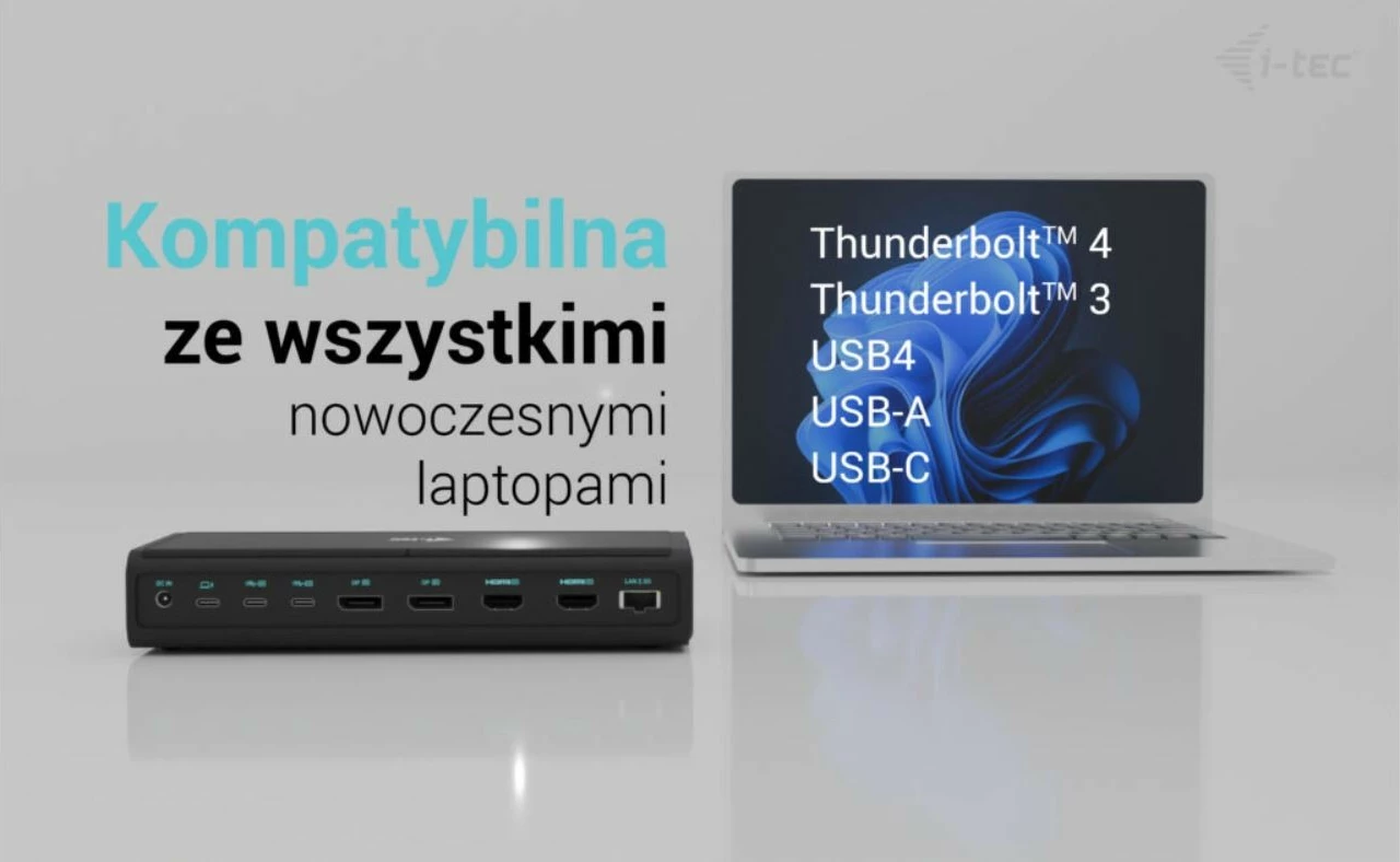 Universalen docking station i-tec CA6MONITORDOCKPD, 6x 4K/60Hz, 140W, črn