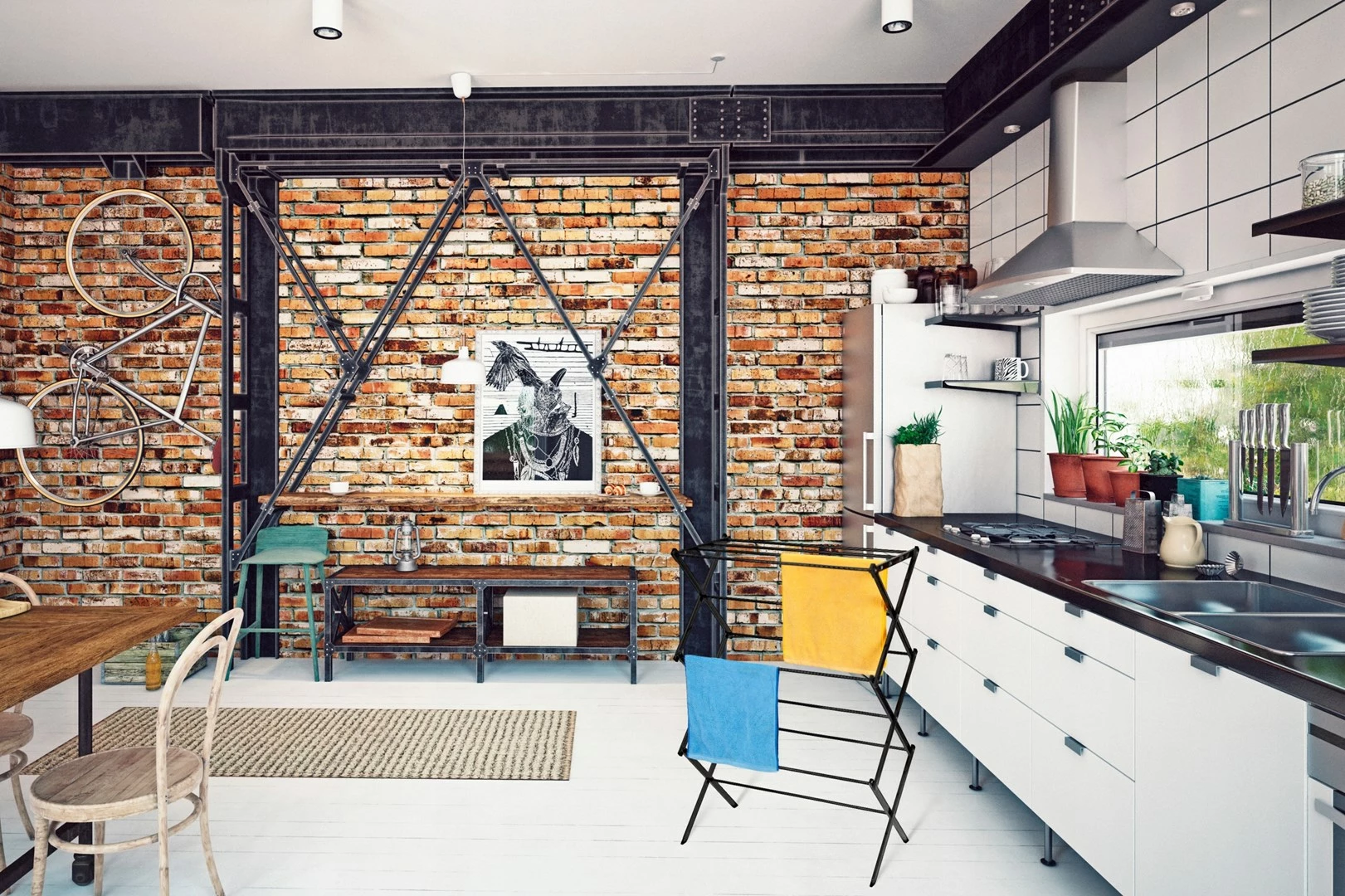 Stojalo za sušenje perila PROMIS TORINO, navpično, črno