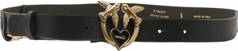 Usnjen ženski pas Pinko Love Belt H2, črn