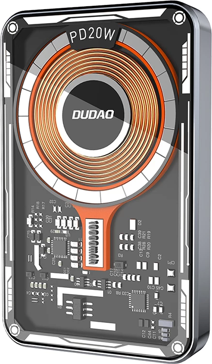 Power bank Dudao TGK1, 10000 mAh, MagSafe brezžično, 20 W, črn