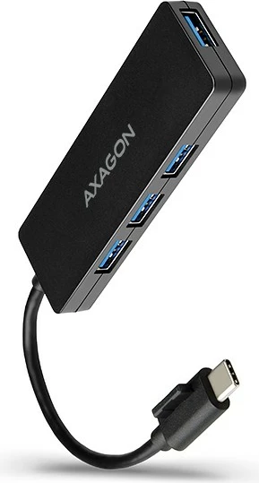 USB hub z 4 vrati, USB 3.2 Gen 1, kabel Type-C 14 cm, črn AXAGON HUE-G1C