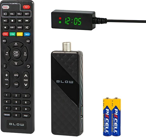 Digitalni sprejemnik BLOW 6000FHD MINI H.265, DVB-T2, črn, z daljinskim upravljalnikom