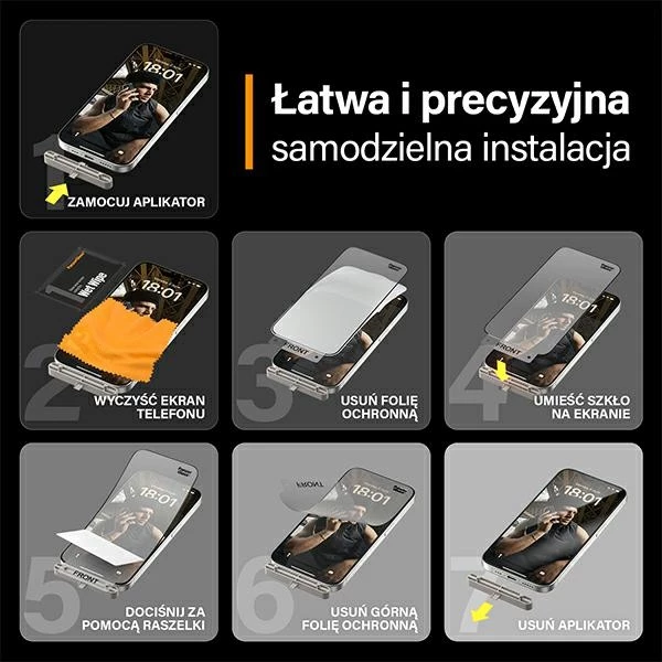Zaščitno steklo PanzerGlass Matrix Ultra-Wide-Fit za iPhone 15 Pro s pozicionerjem
