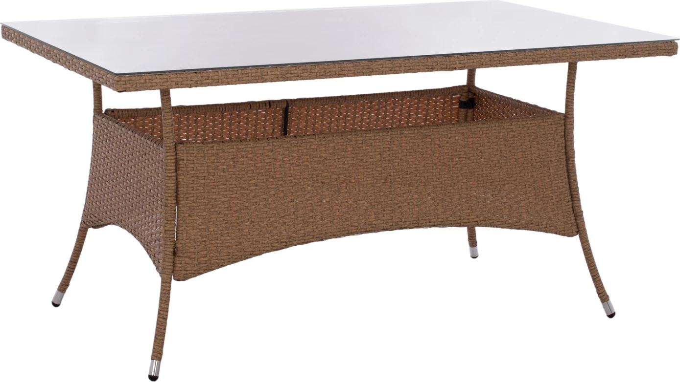 Kovinska miza Minsk iz ratana v bež-rjavi barvi FH5507.02 150x90x75 cm