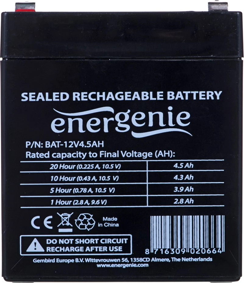 Baterija za UPS Gembird BAT-12V4.5AH, 12 V