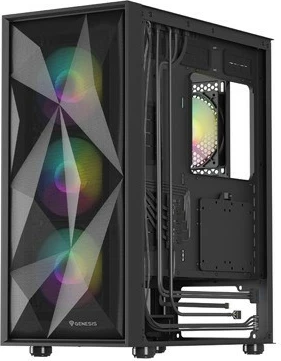 Midi tower ohišje z ARGB osvetlitvijo Natec Genesis Diaxid 605, črno