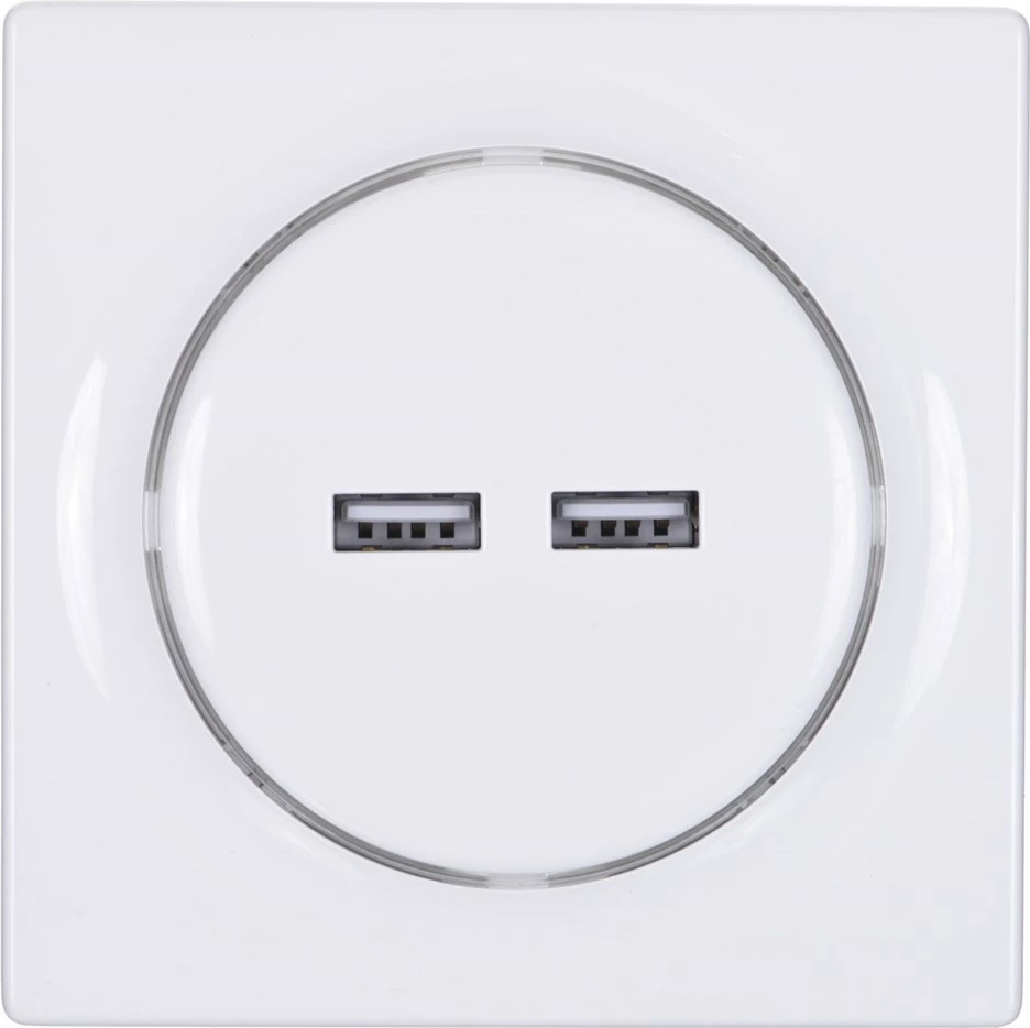 Vtičnica za v zid FIBARO Walli N, 2x USB, bela