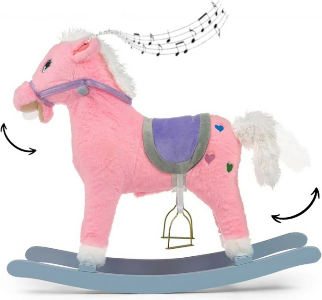 Gugalni konj Milly Mally Pink Spotted, 74x58x28 cm, rožnato/vijolično