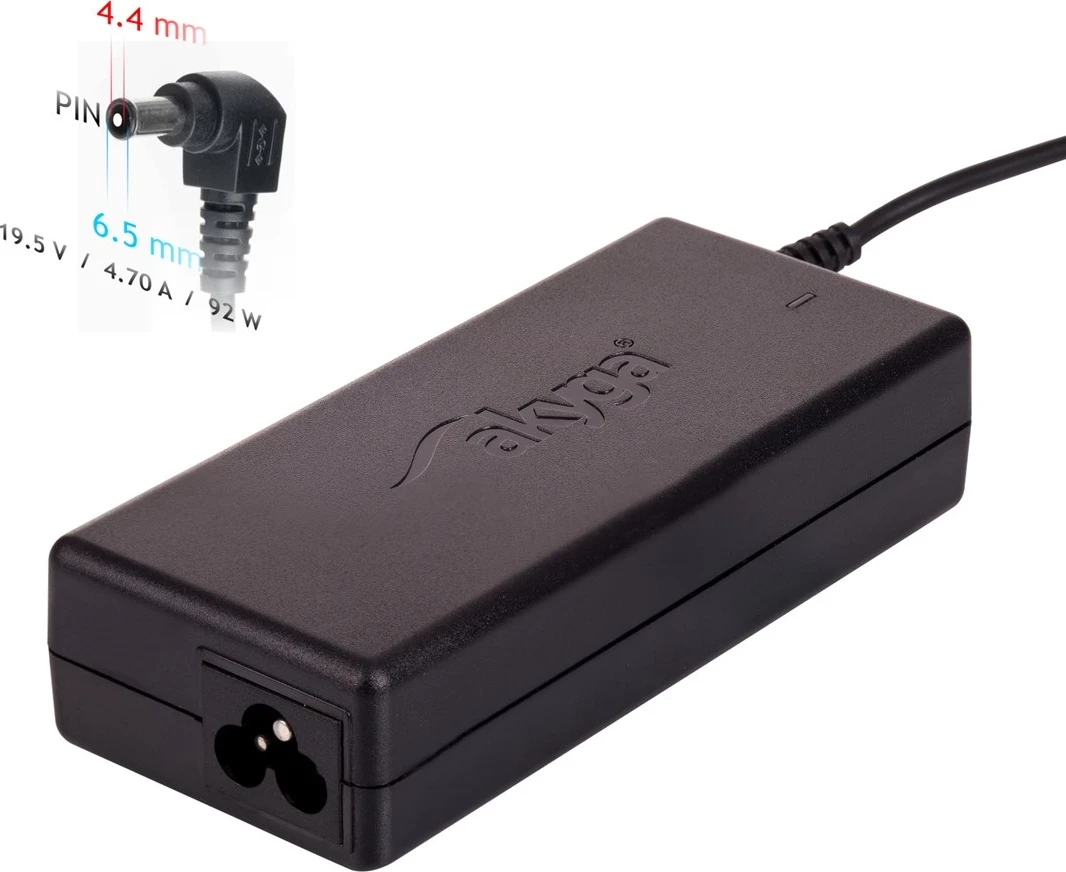 Polnilnik za prenosnik Akyga AK-ND-20, črn