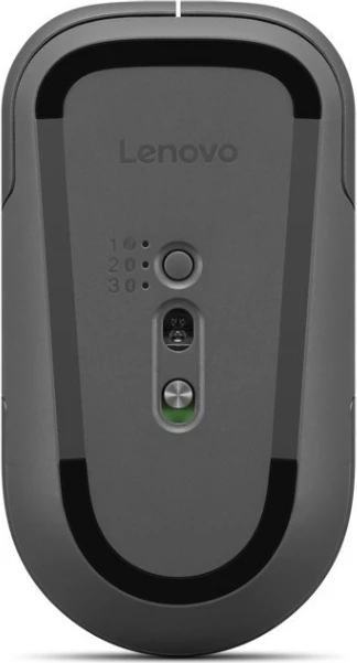 Brezžična večnačinska profesionalna miška, Lenovo Multi-Mode Pro Plus 6050 4Y51S61878, 2,4 GHz + Bluetooth, 4000 DPI, 10 gumbov, luna siva