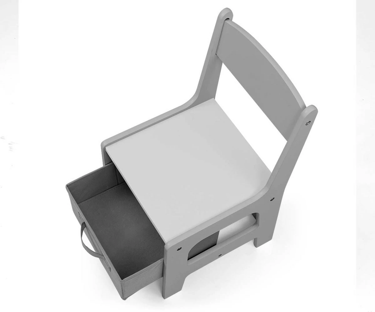 Otroški set miza z dvema stoloma Milly Mally Sven, MDF, sivo/bele