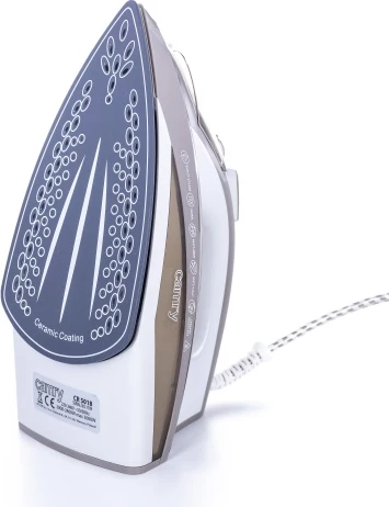 Parni likalnik, 3000 W, keramična likalna plošča, rezervoar 320 ml, kabel 1,9 m, zlata, Camry CR5018