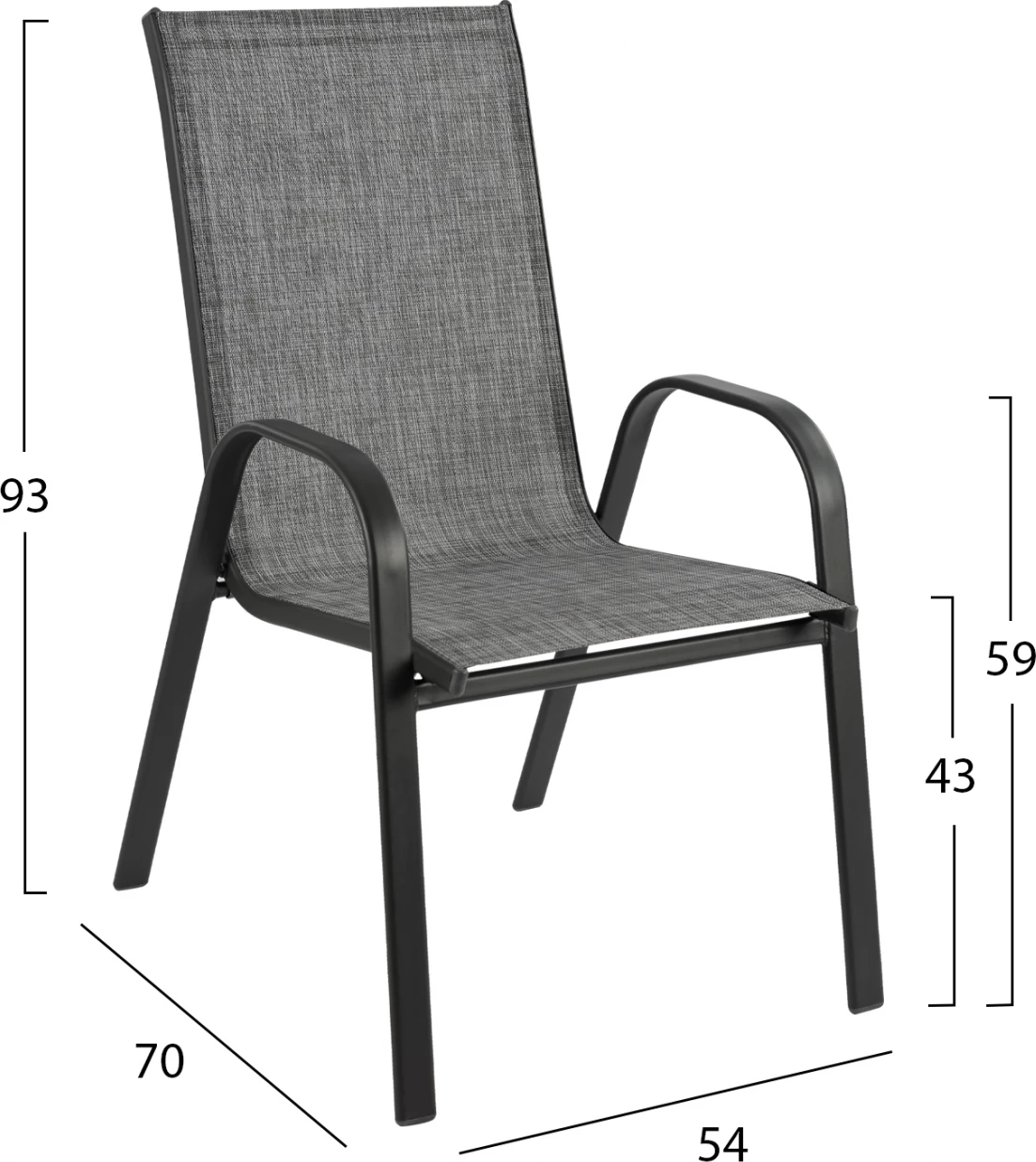 Komplet 6 kosov Bruno miza z dežnikom v moca sivi barvi in Leon naslanjači FH11465