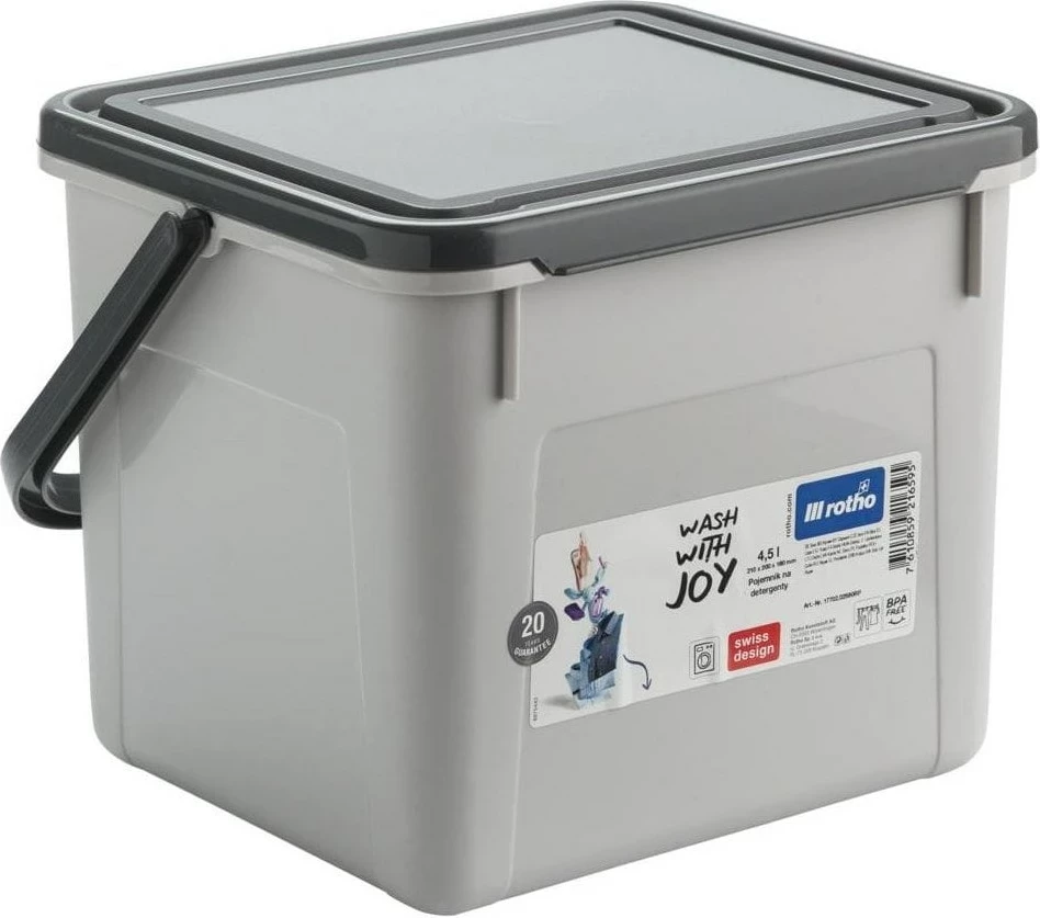 Kontejner za detergent, Rotho Basic, 4,5 l, siv