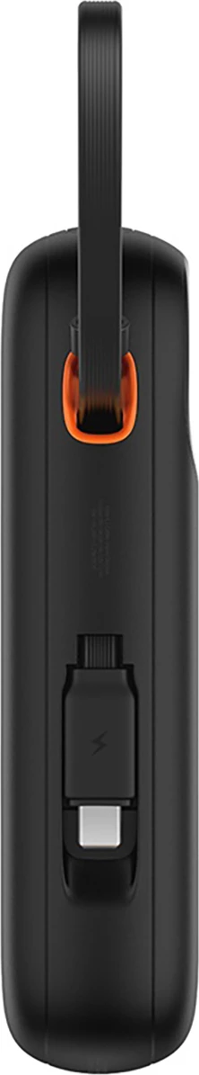 Powerbank 10.000 mAh, 30 W, z vgrajenim USB-C kablom, LED zaslon, črn Baseus QPow 2