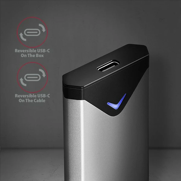 Zunanji računalniško ohišje za NVMe M.2 SSD, USB-C 3.2 Gen 2, 42–80 mm, srebrno/črno — AXAGON EEM2-UG2 Zunanji računalniško ohišje za NVMe M.2 SSD, USB-C 3.2 Gen 2, 42–80 mm, srebrno/črno — AXAGON EEM2-UG2