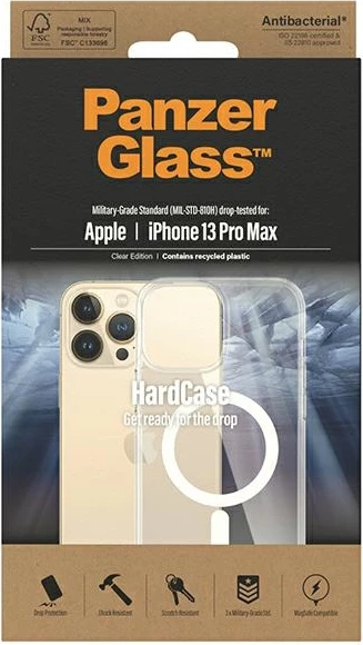 Zaščitni ovitek z MagSafe PanzerGlass HardCase za iPhone 13 Pro Max, prozoren