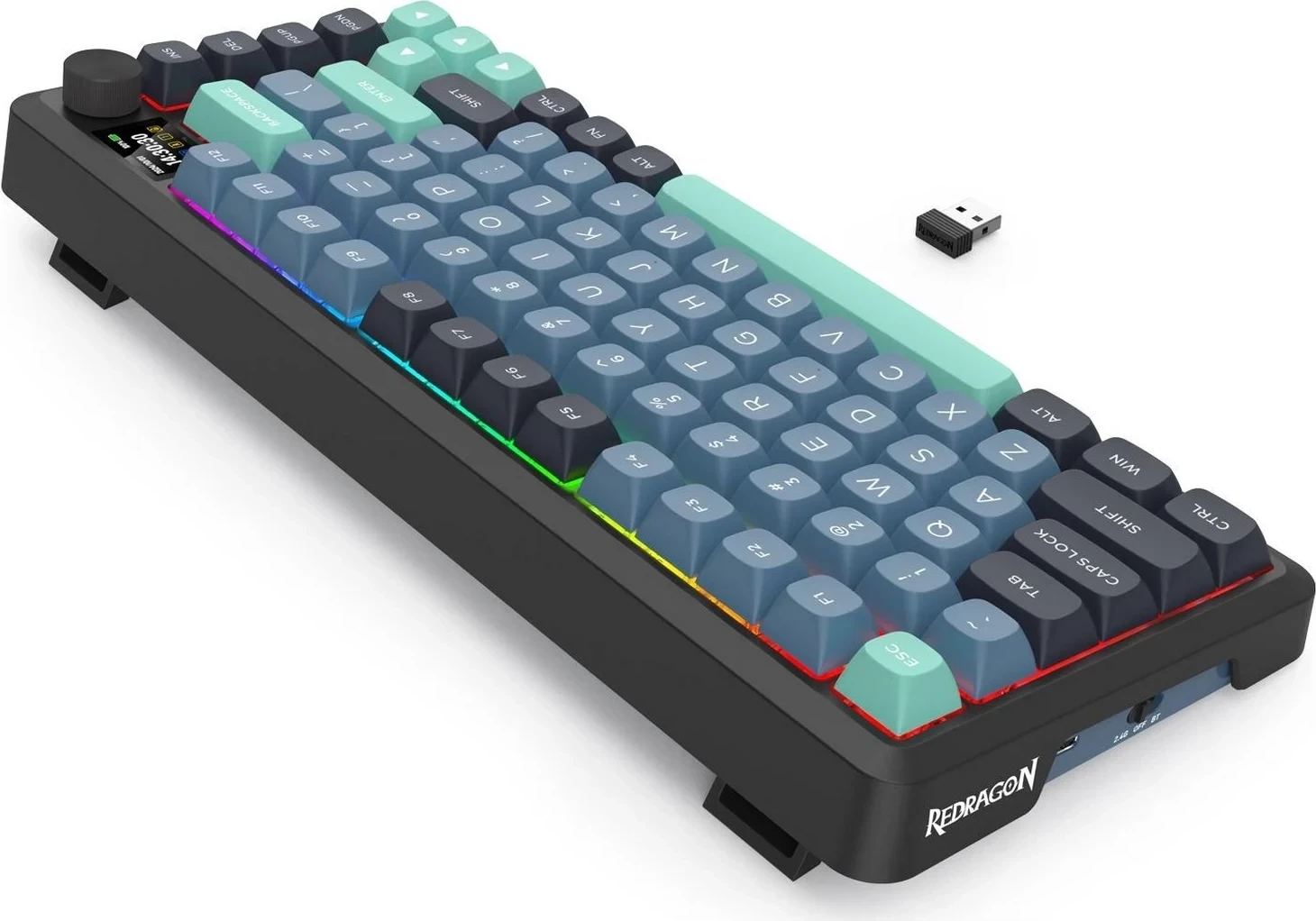 Mekančna tipkovnica Behemoth Redragon K724GBG-RGB-PRO, RGB, brezžična/žična, siva