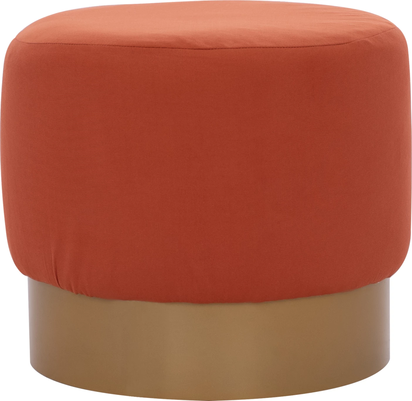 Okrogli pouf/stol FH9260.02 iz koralnega blaga, zlata okrogla osnova
