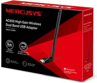 WiFi USB omrežna kartica, zunanja antena, črna TP-LINK MU6H, AC650