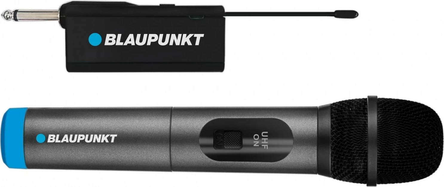 Brezžični mikrofon Blaupunkt WM40U, UHF, z sprejemnikom, črn/moder