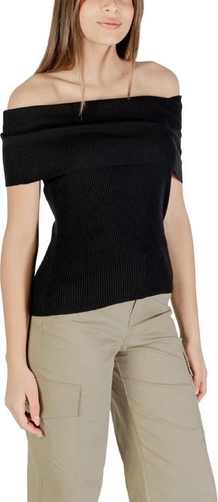 Pletenina brez rokavov Only, črna