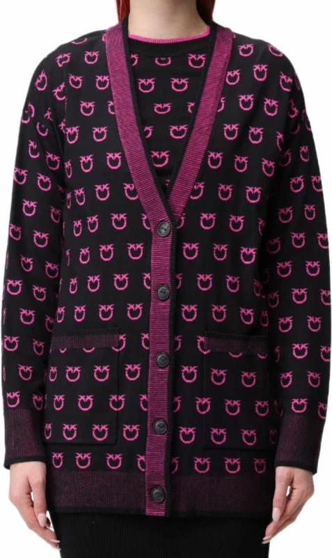 Pulover Lama Logo za ženske Pinko W 101562A112, vijolično-črn