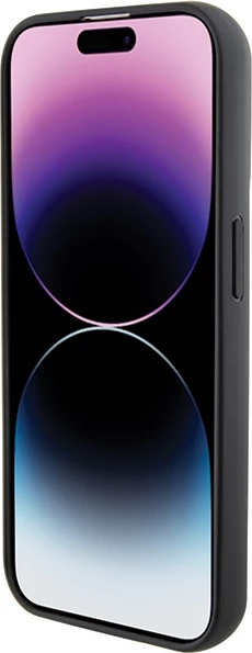 Ovitek Gripstand Saffiano Choupette Pins za iPhone 15 Pro Max, Karl Lagerfeld, črn