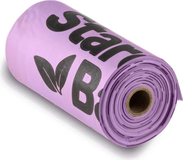 Kompostne vrečke Starch Bag, 8 x 15 kosov, vijolične