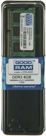 RAM pomnilnik 8 GB, 1600 MHz, DDR3L SODIMM, CL11, 1,35 V, GOODRAM