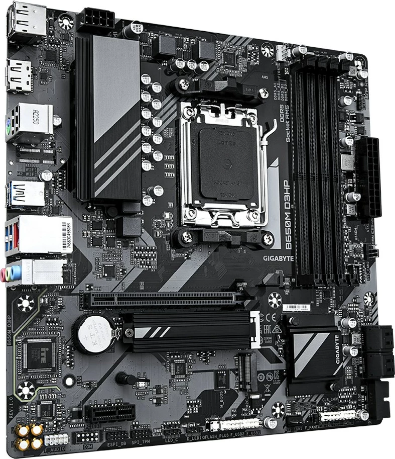 Plošča za matično ploščo Gigabyte B650M D3HP, Socket AM5, DDR5, PCIe 4.0, 2.5GbE LAN, črna