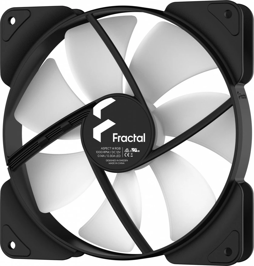 Ventilator za ohišje Aspect 14 RGB PWM Fractal Design, 140 mm, črn
