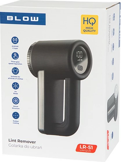 Mlinček za oblačila BLOW LR-51 Unique, z baterijo, LCD zaslon, črn