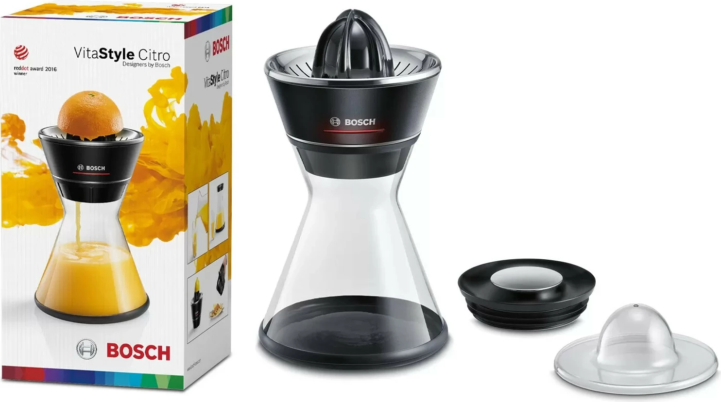 Stiskalnik citrusov Bosch MCP72GPB, 1 l, črn Stiskalnik citrusov Bosch MCP72GPB, 1 l, črn