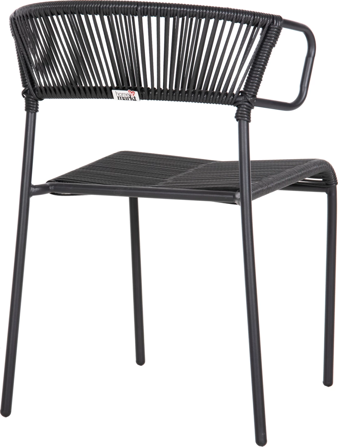 Stol SUKI FH6053.02 kovinski in sintetični ratan v črni barvi 54x62x80H cm