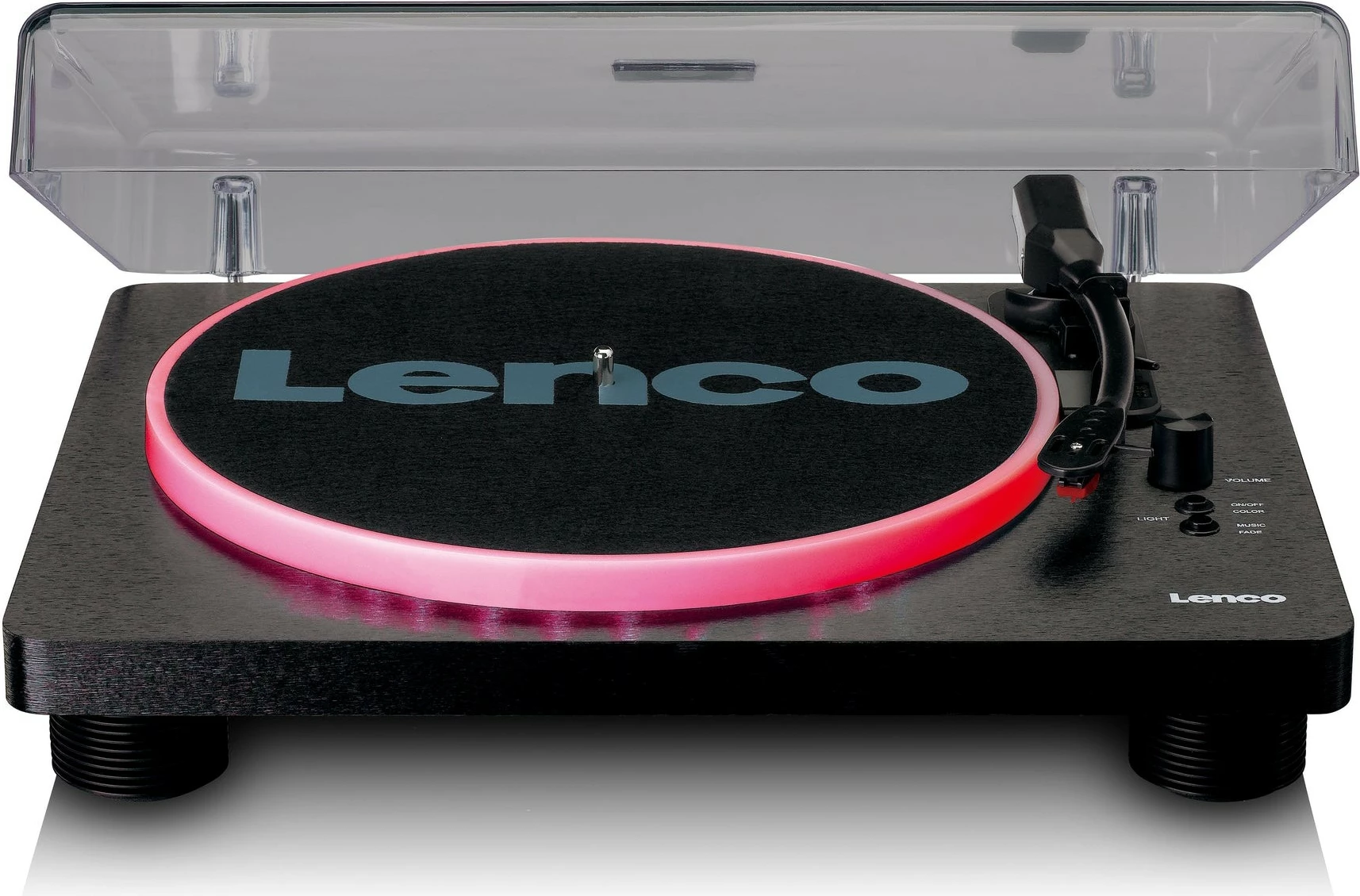 Gramofon z vgrajenima zvočniki Lenco LS-50LED, USB, črn