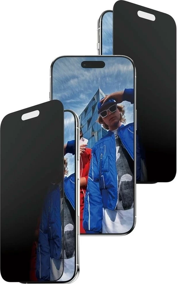 Ovitek za telefon PanzerGlass Ultra-Wide Fit Fastfit za iPhone 17 Air, privacy glass, črn