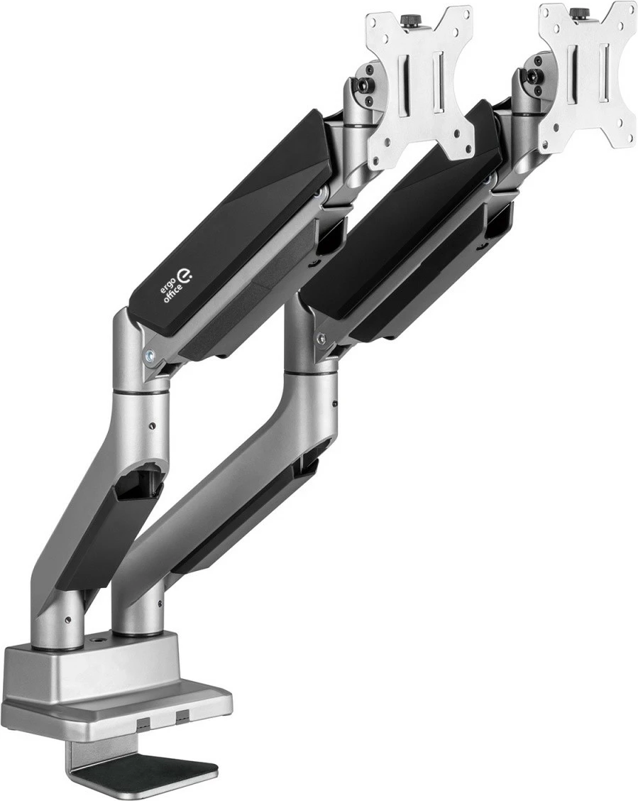Namizni nosilec za dva monitorja, Maclean Ergo Office ER-446, 17–35", črno/srebrn