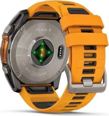 Pametna ura, Garmin Fenix 8, 51 mm, AMOLED, 32 GB, titan, oranžna
