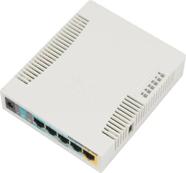 Dostopna točka 2,4 GHz, 5 Ethernet vrat, USB, bela, Mikrotik RB951Ui-2HnD Dostopna točka 2,4 GHz, 5 Ethernet vrat, USB, bela, Mikrotik RB951Ui-2HnD