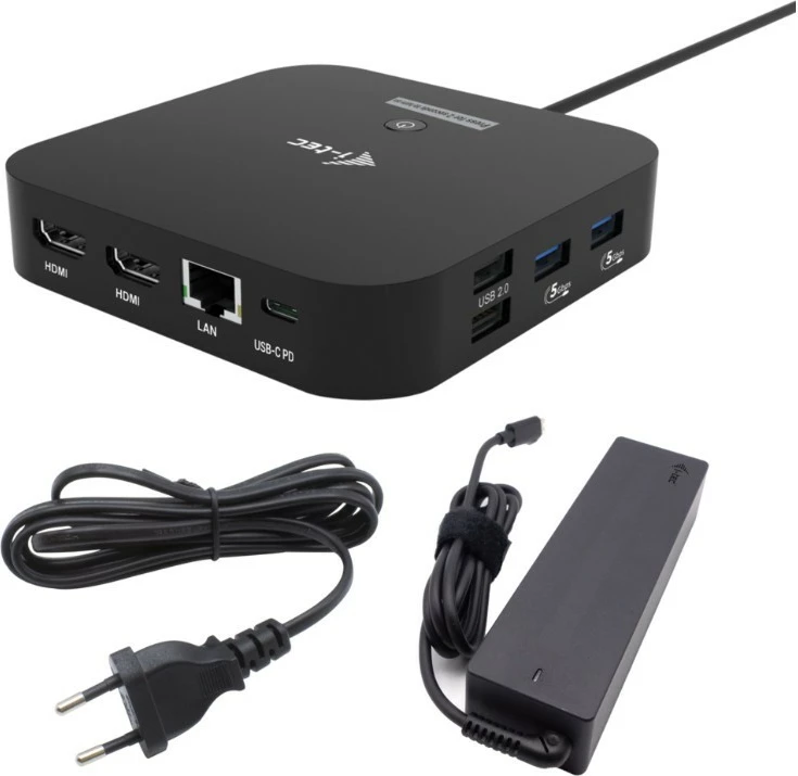 Dok USB-C i-tec C31DUALHDMIDPD100, 2x HDMI, USB-C Dock, 100W, črn