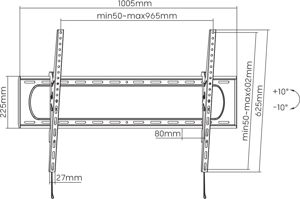 Nosilec za TV ali monitor Maclean MC-750N, črn