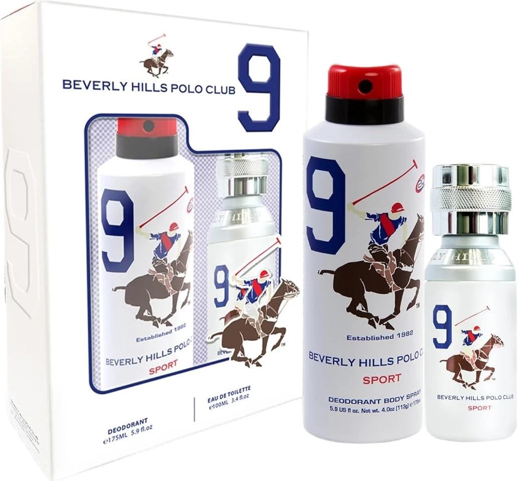Set dišave (Eau de Toilette 100 ml in deodorant 175 ml) za moške, Beverly Hills Polo Club Men Sport Nine