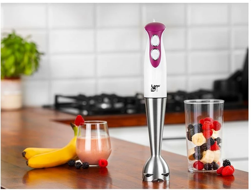 Ročni mešalnik, Lafe BRK-002A, 400 W, 2 hitrosti s Turbo funkcijo, rezilo iz nerjavečega jekla, vrč 700 ml, roza/bela