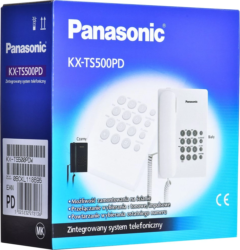 Fiksni telefon Panasonic KX-TS500PDW, bel